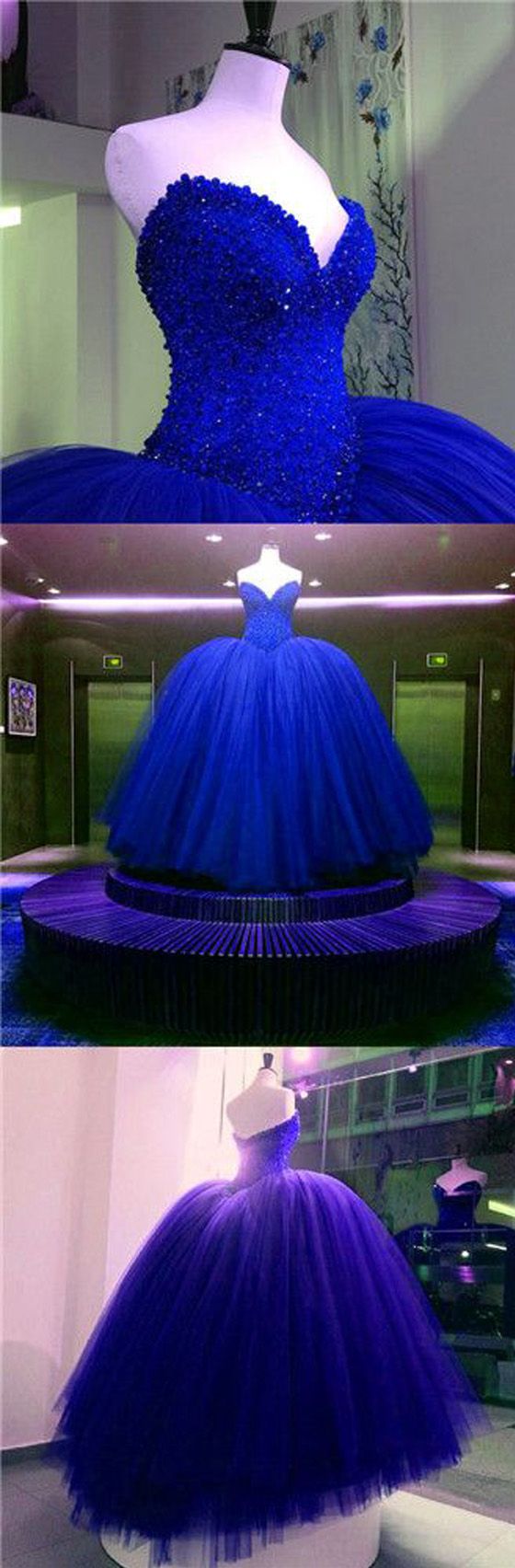 Affordable Gorgeous Sweetheart Royal Blue Ball Gown Long Evening Prom Dresses   cg10199