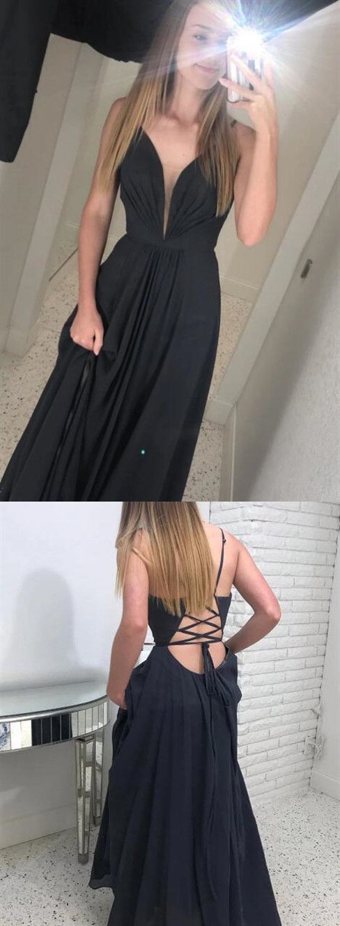 A Line Long Prom Dresses for Teens, Classy Black Formal Party Dress   cg10332