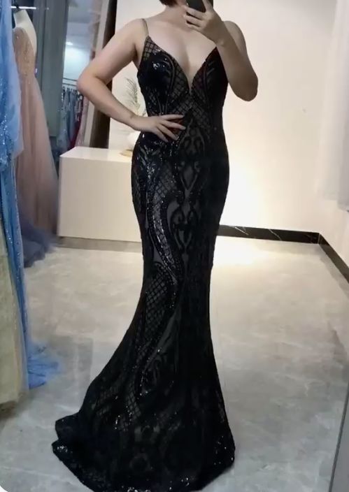 Black Mermaid Long Prom Dress , Charming Prom Dress    cg18953