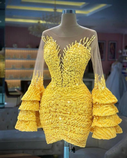 Yellow Homecoming Dress , Vintage Party Dresses         cg23249