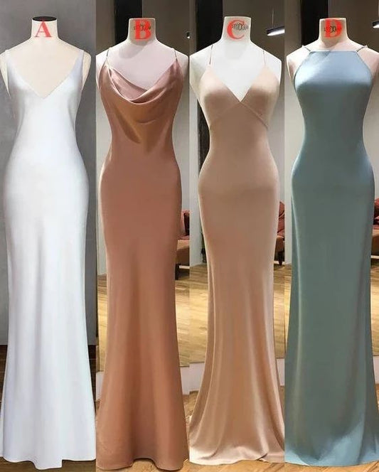 Mismatched Sexy Spaghetti Straps Simple Cheap Long Modest Prom Dresses cg4264