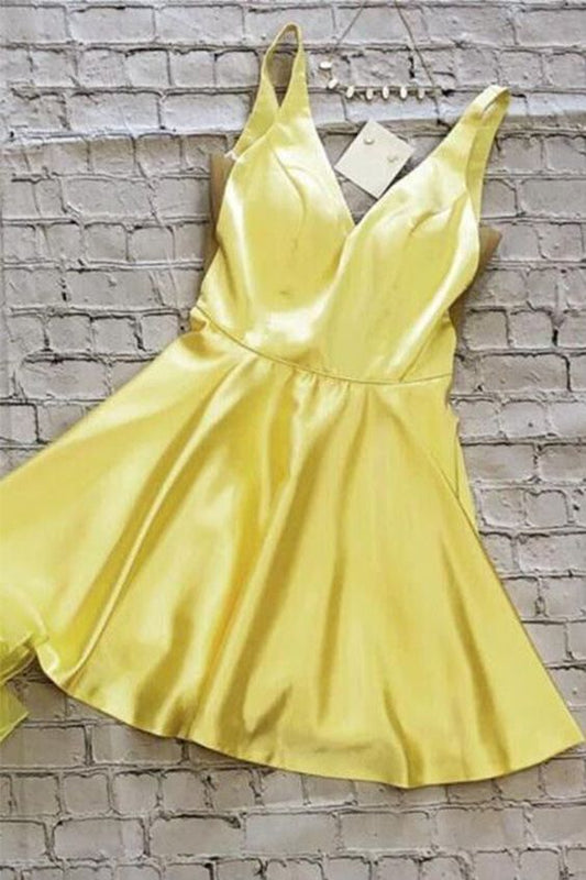 Yellow Homecoming Dress, Back to School Clothes, Homecoming Dance Dresses  cg4452