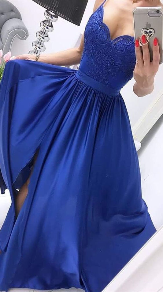 modest lilac long prom gowns, chic lace prom dresses, formal evening dresses for teens   cg6802